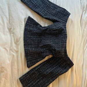 Zara Navy and White Tweed top